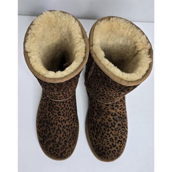 UGG Classic Short Rosette Animal Print Leopard SIZE 6 brown boots 1006072 - Picture 6 of 9